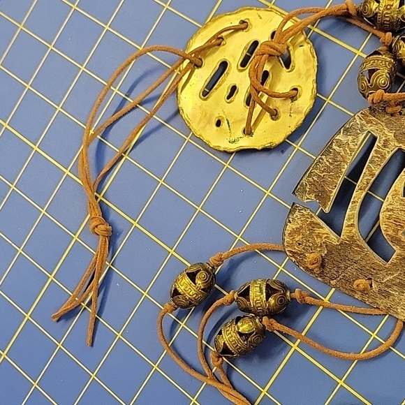 1980s 39" Tribal Belt Suede Strapy - Picture 4 of 6